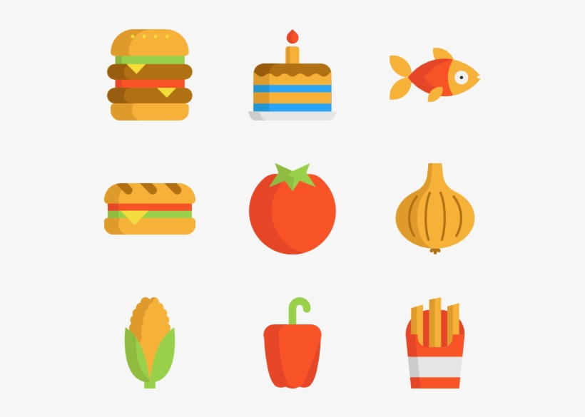 Nutrition Icons - Food Flat Vector Png, transparent png