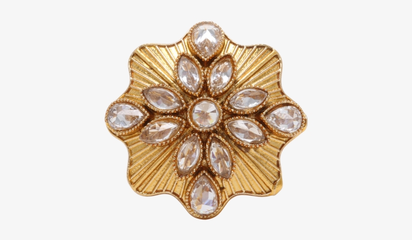 Paan Flower Ring - Brass, transparent png