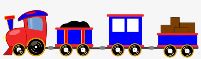 Train Cartoon Toy Engine Cars Red Blue Iso - Transparent Background Train Clip Art, transparent png
