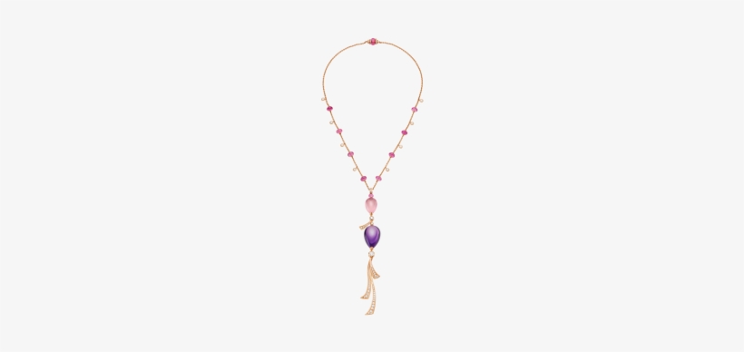Festa 18 Kt Rose Gold Necklace Set With Coloured Gemstones - Necklace, transparent png
