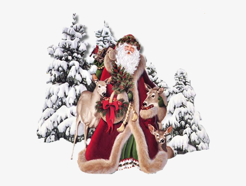 Santa Claus And Animals - Christmas Welcome To My Page Gif, transparent png