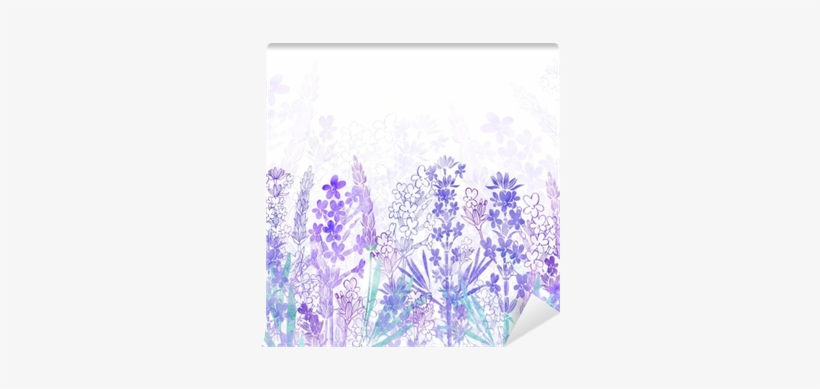 Floral Background With Lavender Flowers And Place For - Lavender Floral Background, transparent png