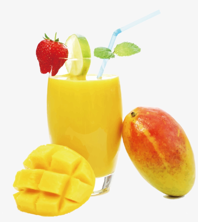 Juice Png Transparent Image - Mango Shake In A Glass, transparent png