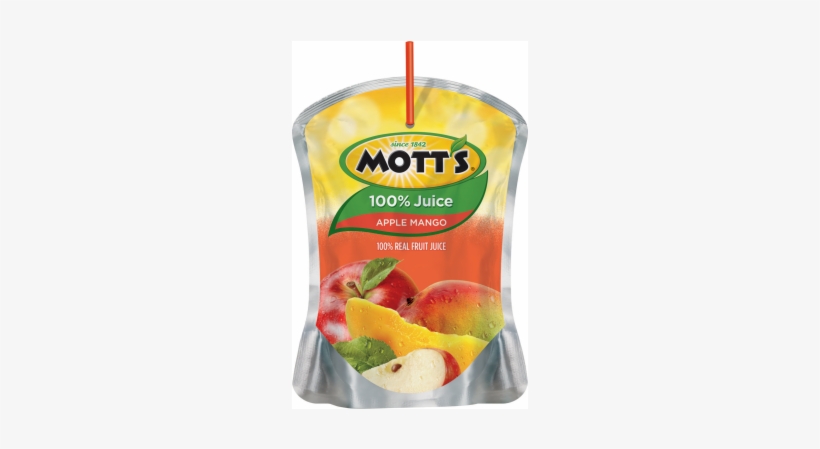Mott's 100% Apple Mango Juice - Motts Apple Juice Pouch, transparent png