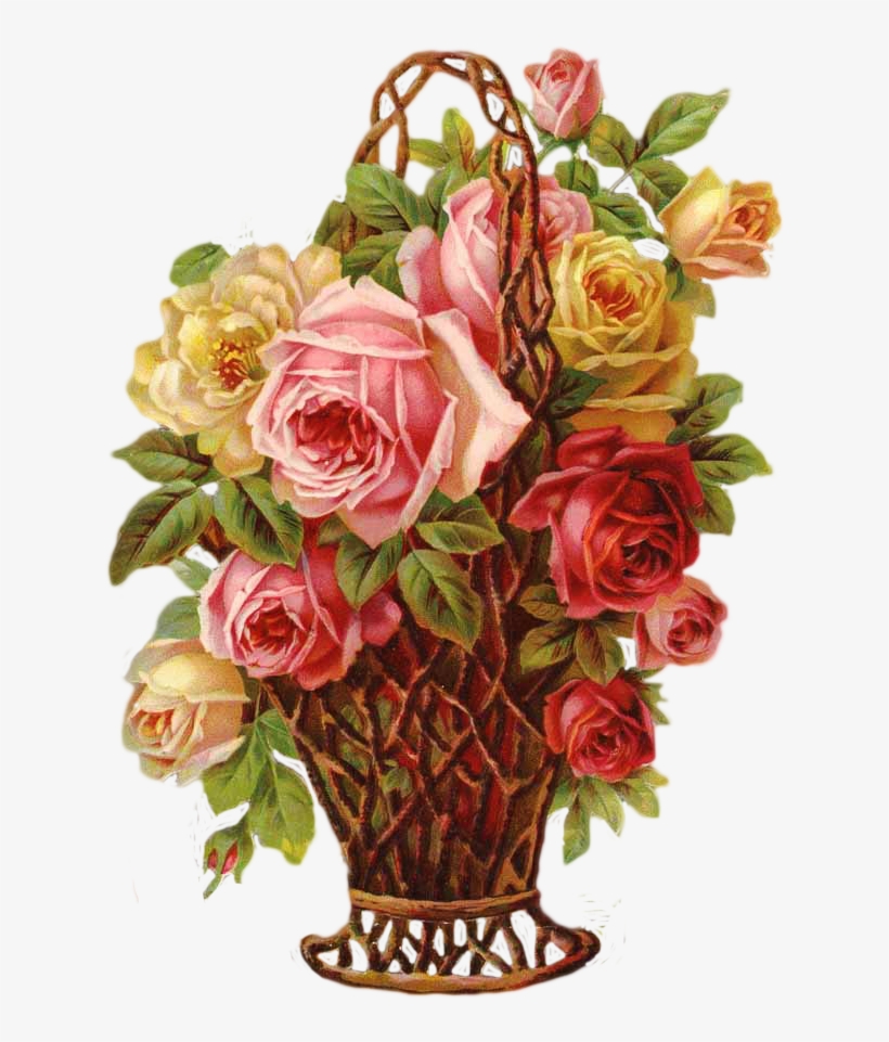 Pin By Marjatta Piironen On Victorian Scraps - Vintage Flower Basket Png, transparent png