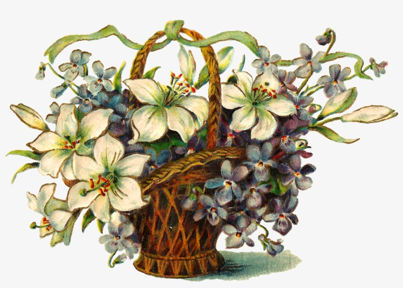 Digital Flower Basket Download - Flower Baskets Clipart, transparent png