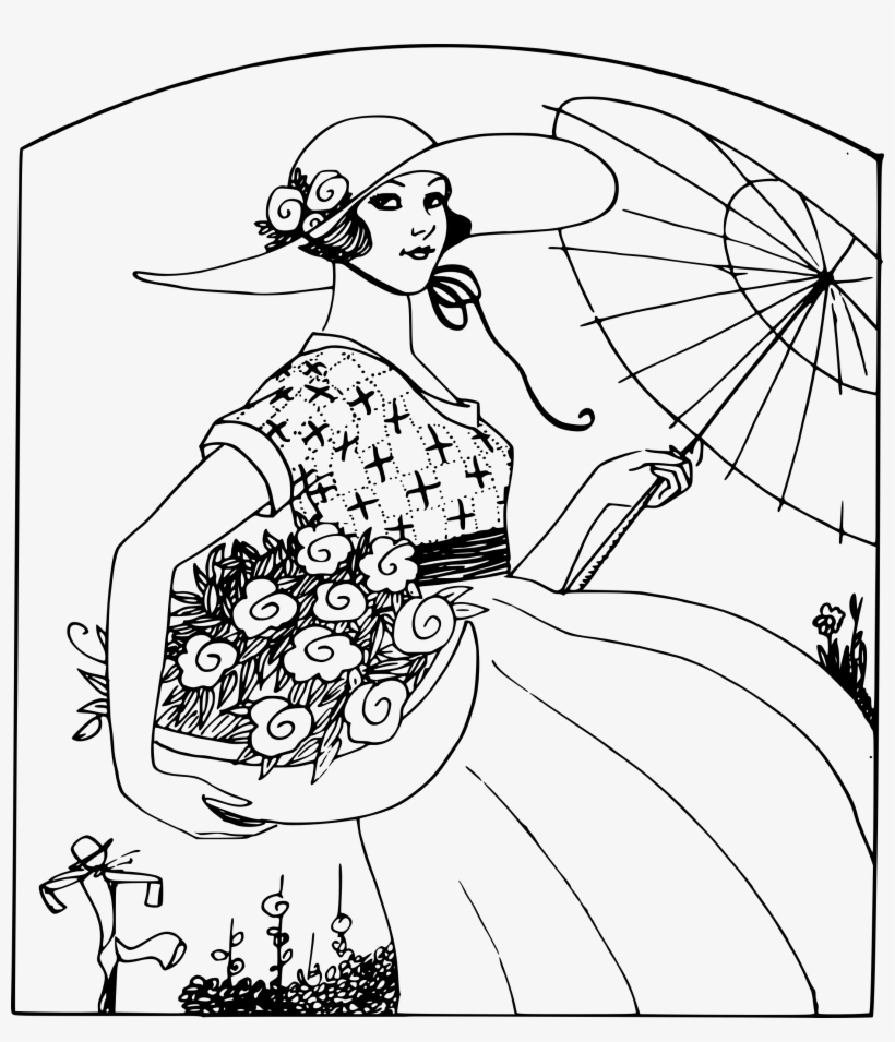 This Free Icons Png Design Of Flower Basket Lady, transparent png