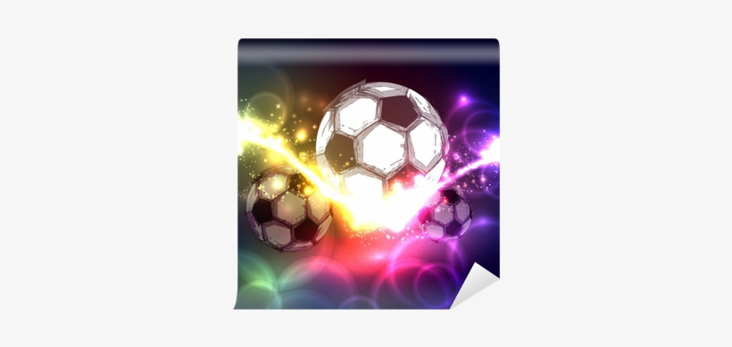 Soccer Ball On A Transparent Abstract Background Wall - Ball, transparent png
