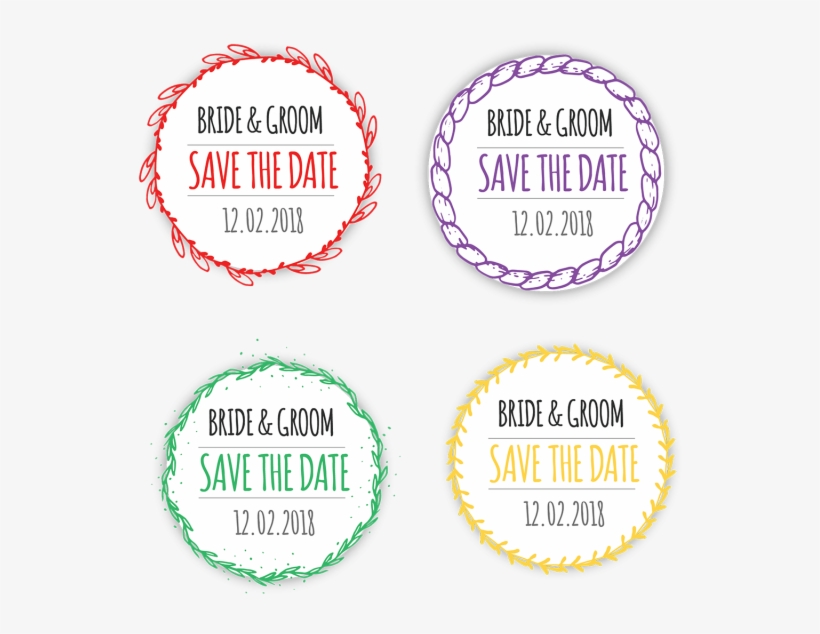 Decorative Wedding Invitation Floral Wreath Badge, - Bash Save The Date, transparent png