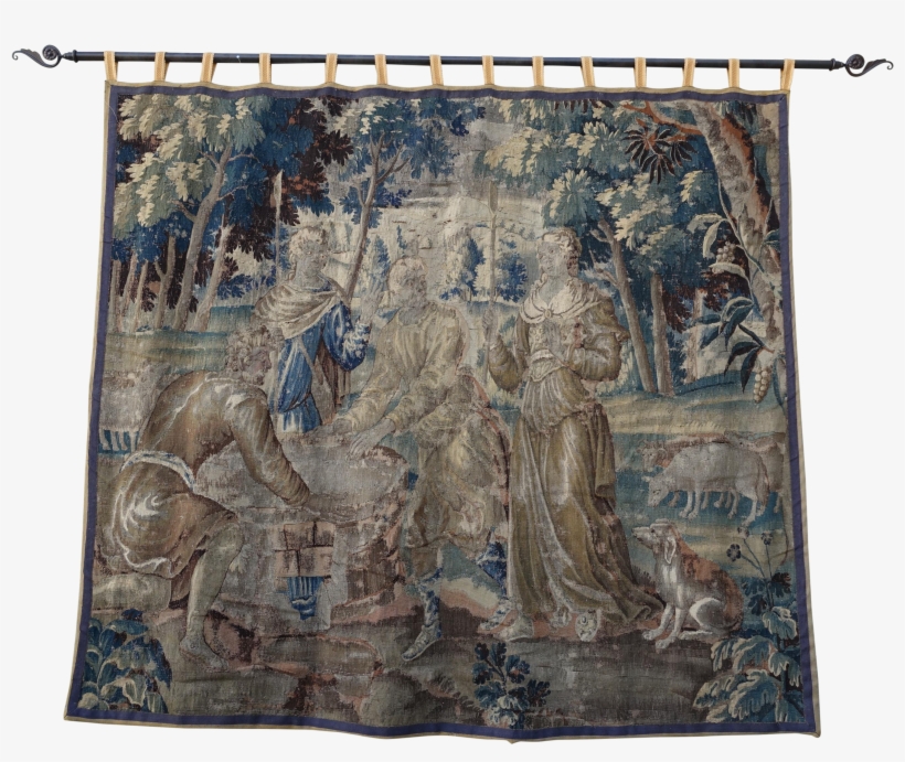 18th Century French Figural Tapestry On Iron Rod On - Tapestry, transparent png