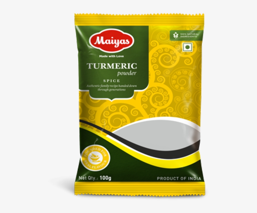 Turmeric, 100 Gm Pouch - Maiyas Turmeric Powder 50g, transparent png