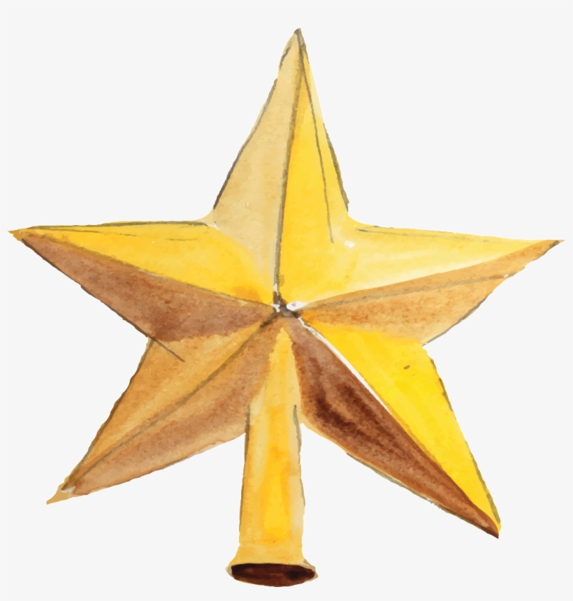 Hand Painted Watercolor One Star Transparent Cartoon - Portable Network Graphics, transparent png