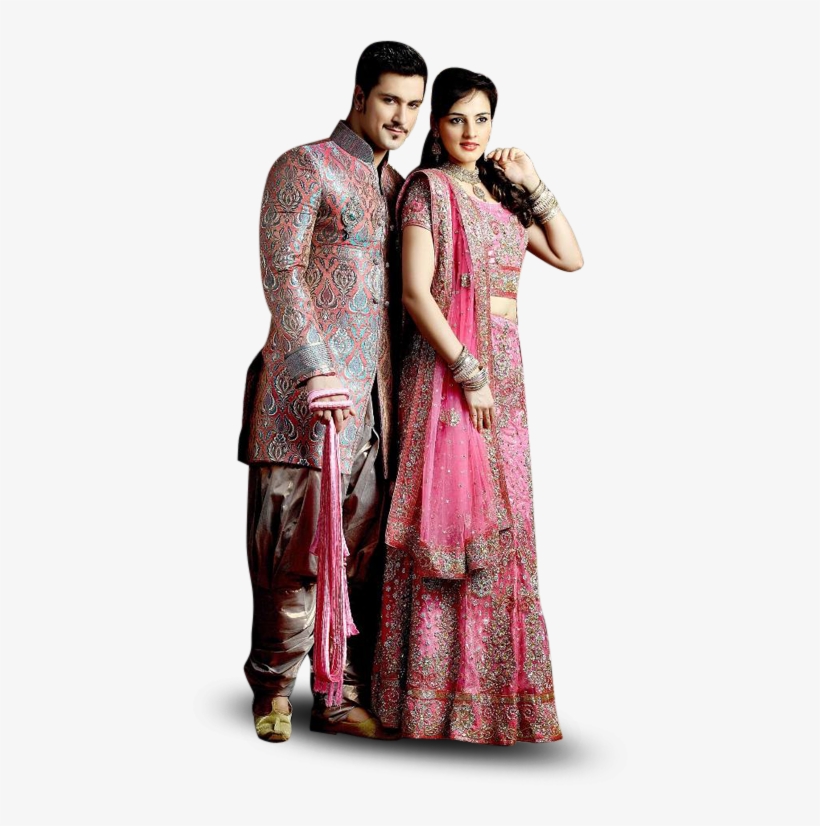 Bride And Groom Indian Dress, transparent png