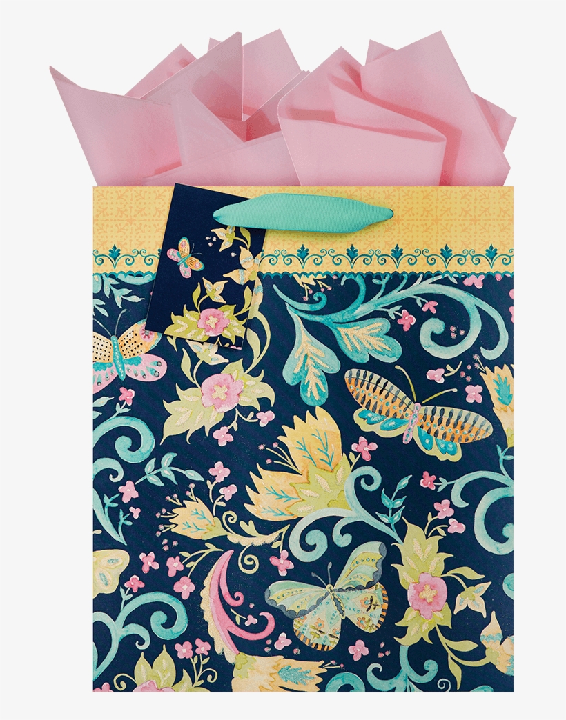 Scroll And Flower Large Bag - Motif, transparent png