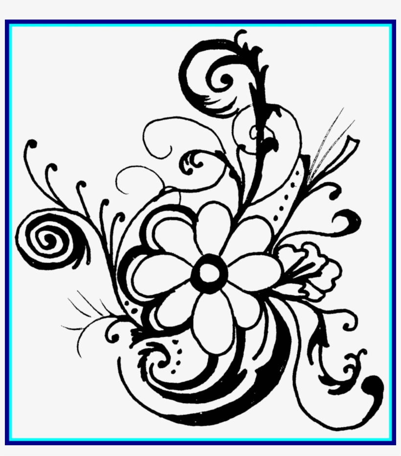 Best Pin By Vdm On Drawing Skiilles Clip Art Picture - Black And White Flowers Clip Art, transparent png