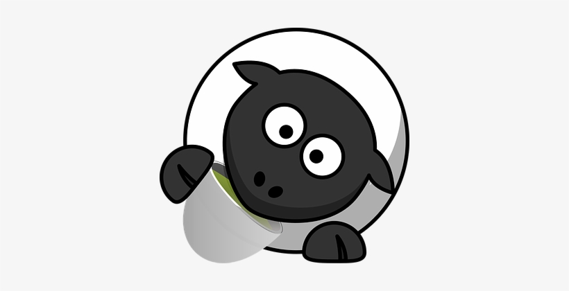 Sheep Animal Drinking Funny Tea Teatime Te - Sheep Drinking Tea, transparent png