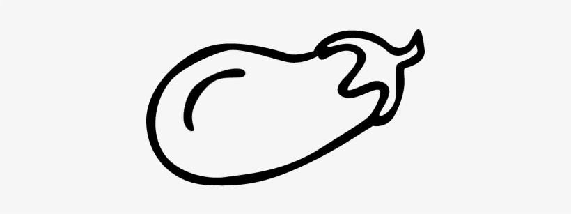 Eggplant Hand Drawn Outlined Vegetable Vector - Black And White Of Eggplant, transparent png