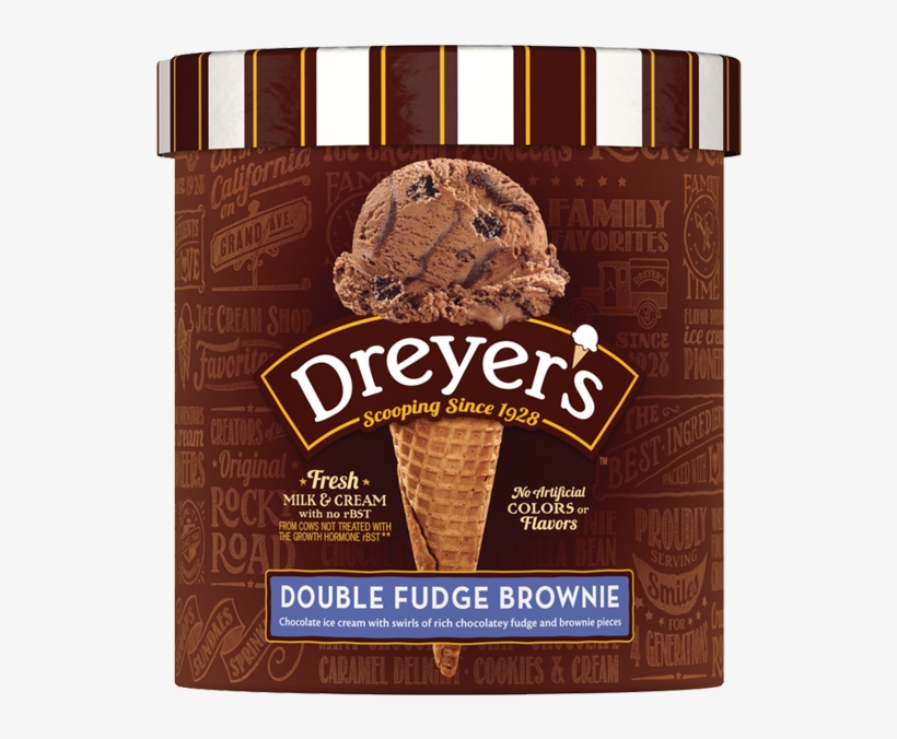Double Fudge Brownie Dreyer's Chocolate Brownie Ice Cream 768x852
