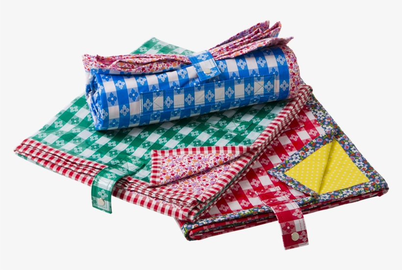 Foldable Picnic Blanket With Checked Oilcloth And Fabric - Picnic Blankets, transparent png