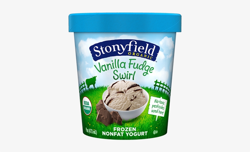 Frozen Yogurt Vanilla Fudge Swirl - Stonyfield Frozen Yogurt, transparent png