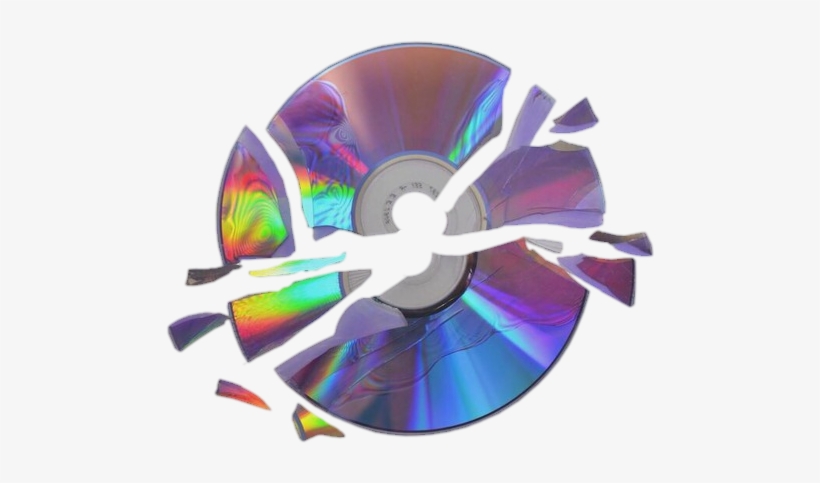 Aesthetic Clipart Sticker - Broken Cd - 488x403 PNG Download - PNGkit