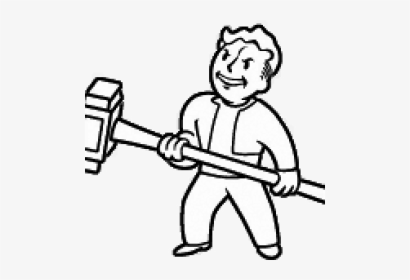 Click To Edit - Vault Boy Sledge Hammer, transparent png