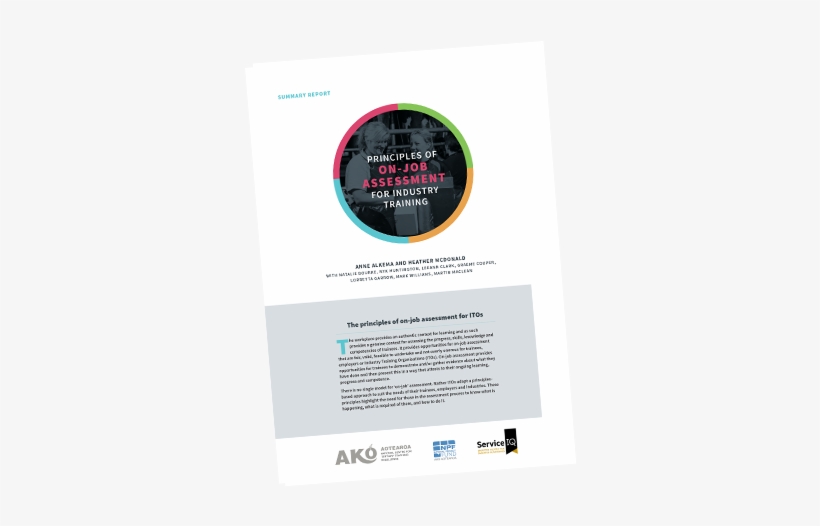 Principles Of On-job Assessment For Industry Training - Brochure, transparent png