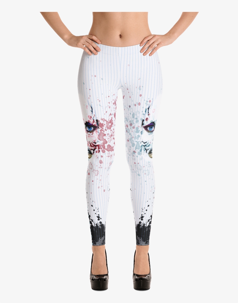 Pin Stripe Skull Paint Splash Yoga Dance Pilates Leggings - Imagineavalon Christmas Leggings, Christmas Clothing,, transparent png