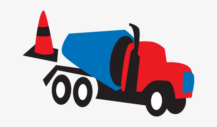 570 Cement Truck & Cone - Concrete, transparent png