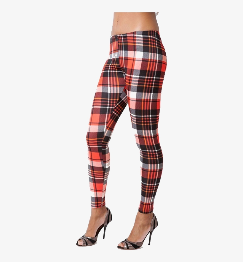 Women's High Waist Plaid Leggings - High-rise, transparent png