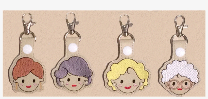 Golden Girls Inspired Embroidered Key Fob - Earrings, transparent png