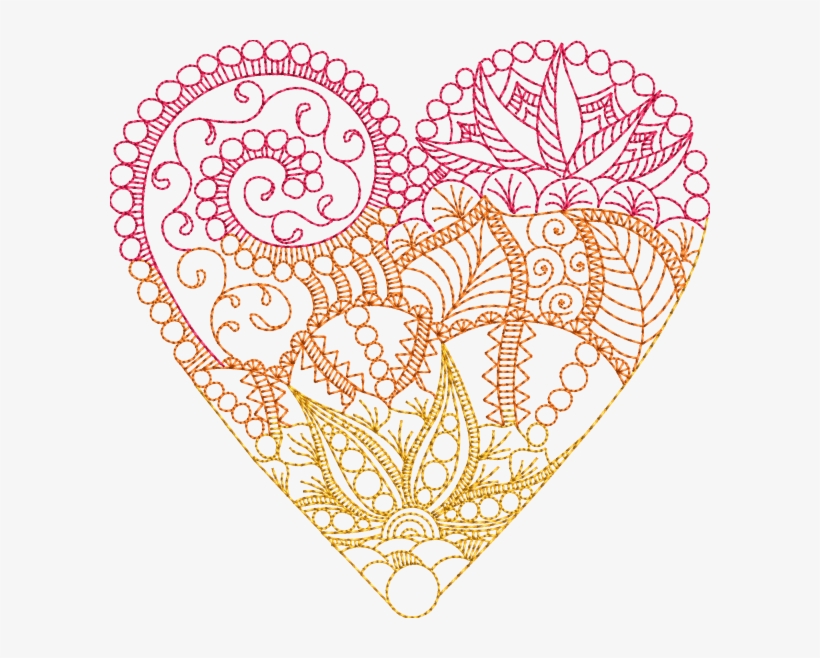 Heart Zendoodle - Heart, transparent png