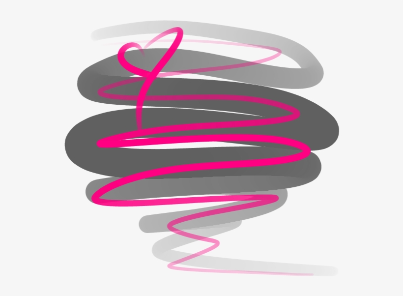 Doodle Scribble Smudge Grey Hotpink Pink Heart Swirl - Doodle, transparent png