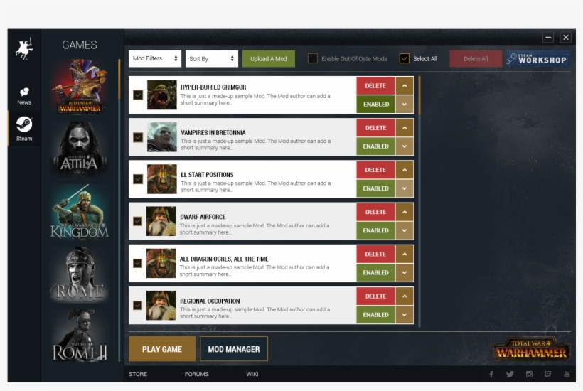 Warhammer Announces Mod Support & Steam Workshop - Total War Warhammer Mods, transparent png