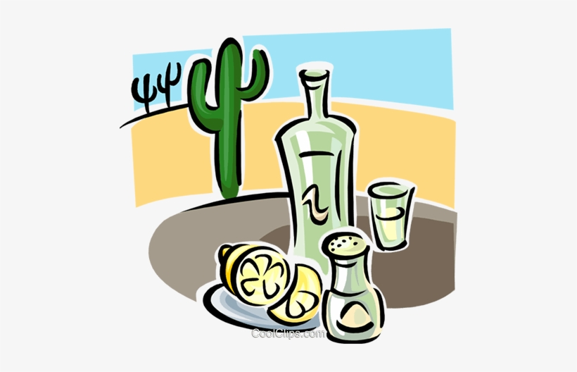 Tequila With Lemons Royalty Free Vector Clip Art Illustration - Tequila Png, transparent png