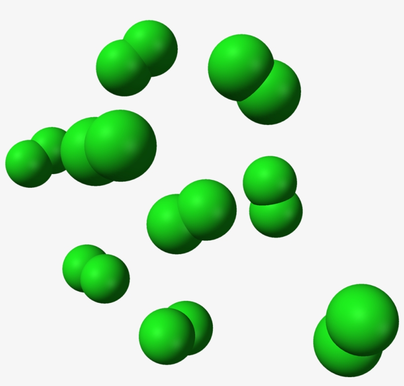 Dichlorine Gas 3d Vdw - Estructura Molecular De Gaseoso, transparent png