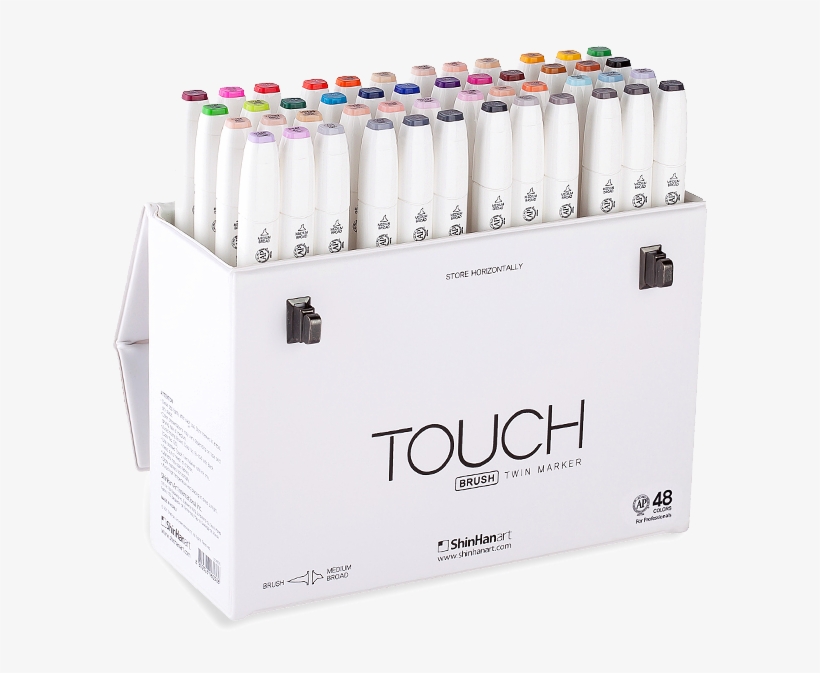 Shinhan Art Touch Twin Brush Marker Sets - Shinhan Touch Twin Brush Marker Set 48, transparent png