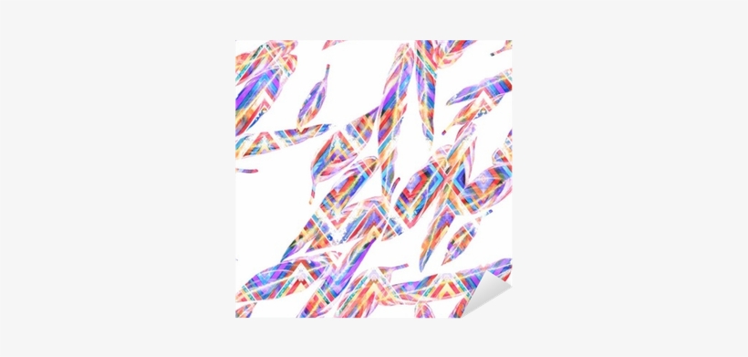 Colorful Watercolor Leaves Of Exotic Calathea Whitestar - Pattern, transparent png