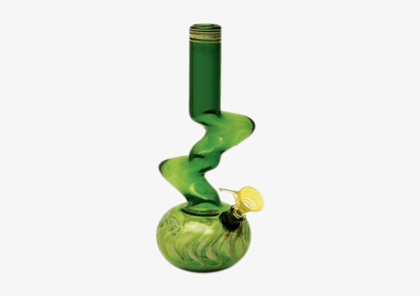 Zig Zag Water Bong With Elbow In Assorted Colors - Glass, transparent png