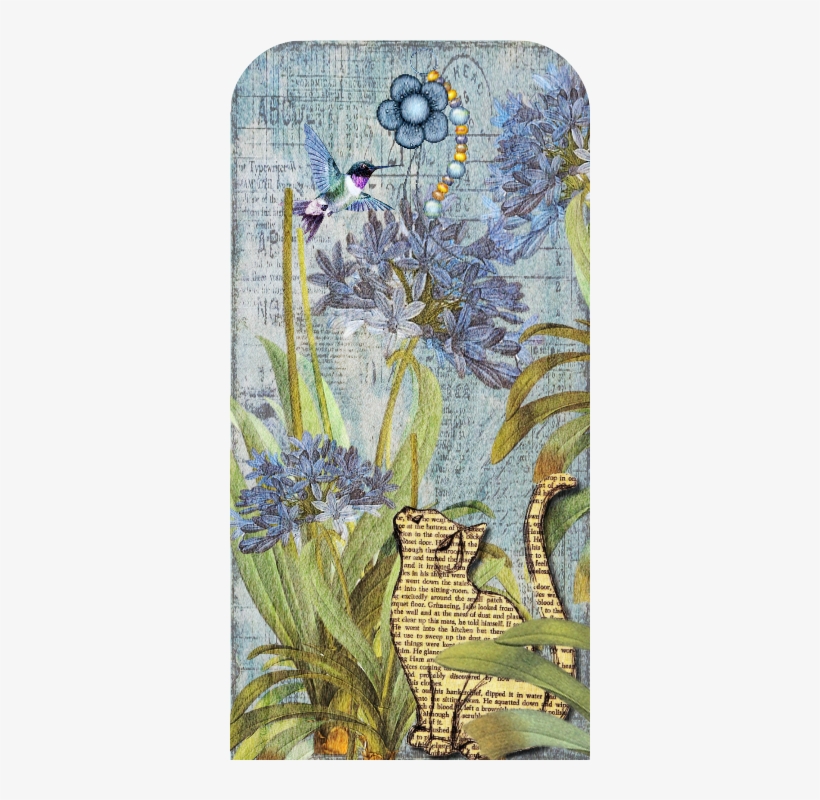 Tag Cat-bird And Flowers By Nena Kosta - Design, transparent png
