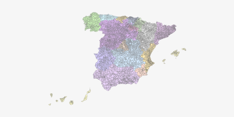 Concellos Por Comunidade Autónoma[editar - Map Spanish Municipalities, transparent png