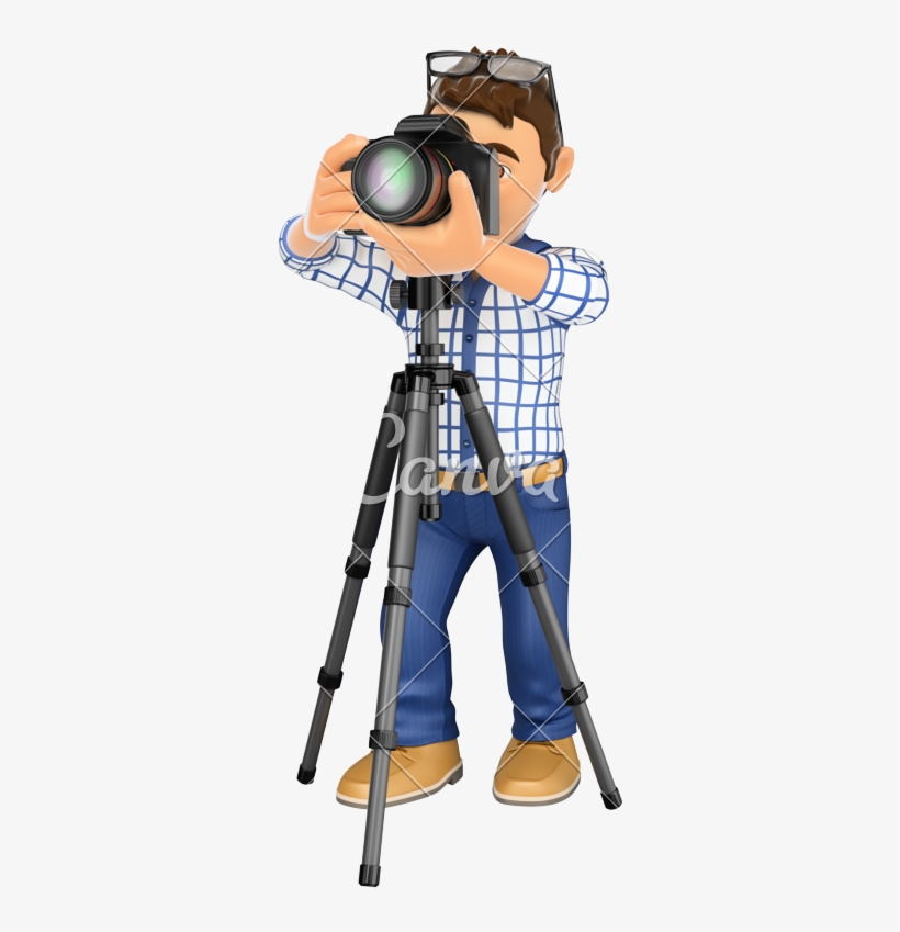 D Photographer With And Tripod Taking - Taking A Photo On A Tripod, transparent png