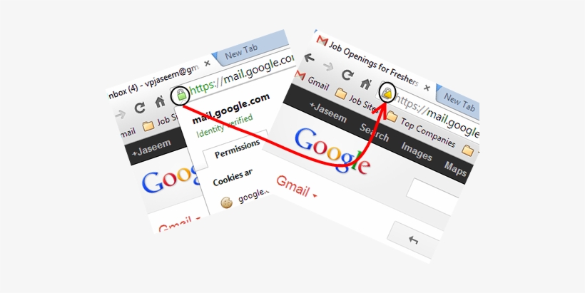 Gmail Https With An Exclamation Mark - 128 Bit Encryption, transparent png