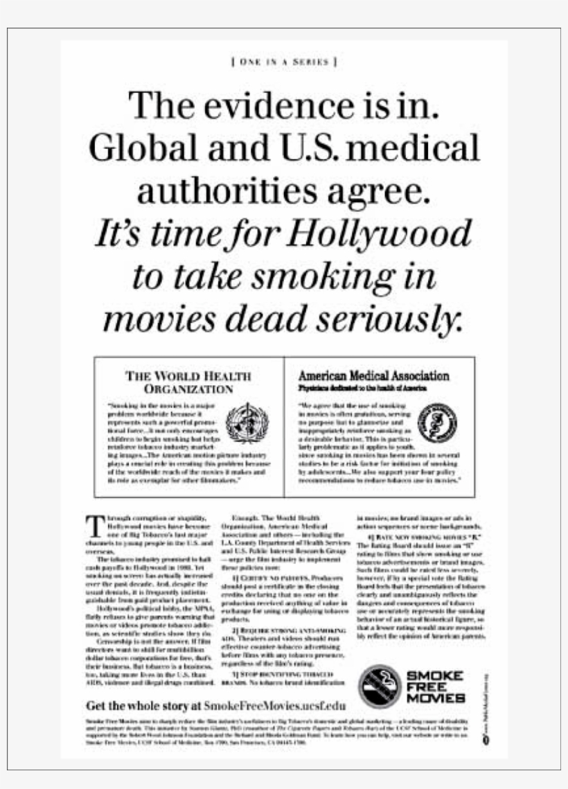 Smokefreemovies Ad That Ran In The California Edition - Cabin Fever, transparent png