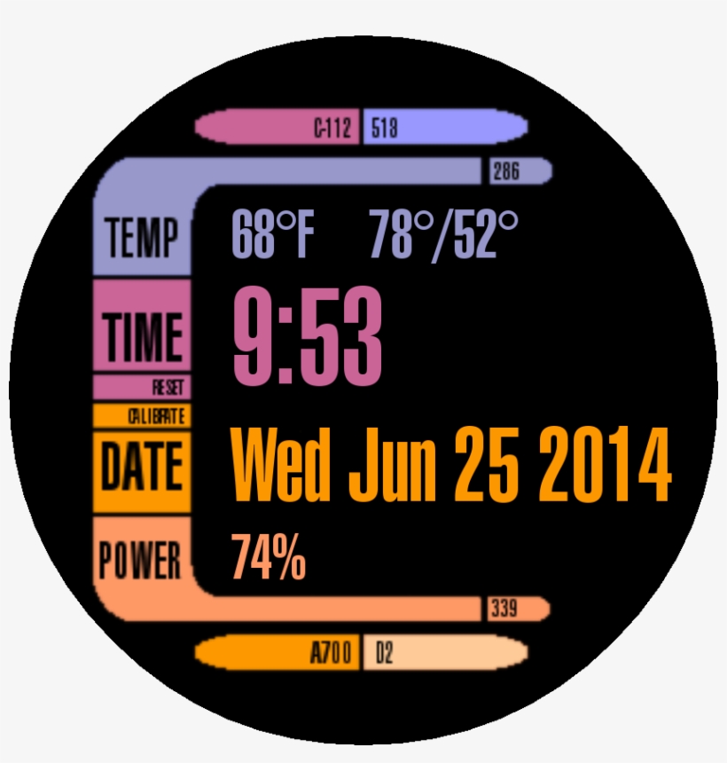 Smart Watch Clock Face Star Trek Lcars By Shaggy - Proti Island, transparent png