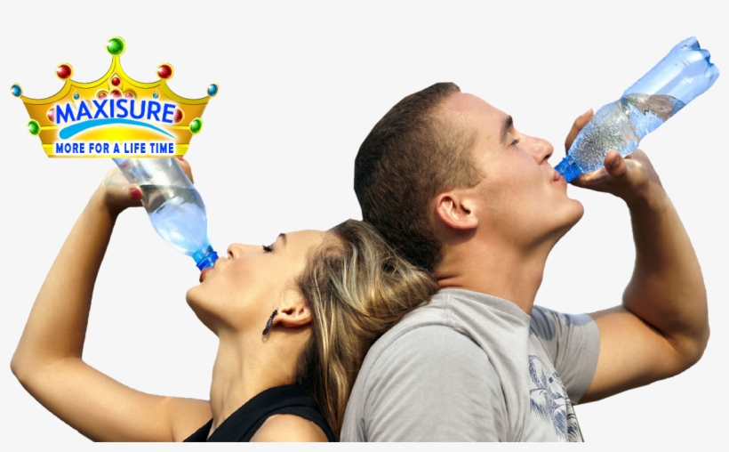 Maxisure - People Drinking Plastic Bottle, transparent png