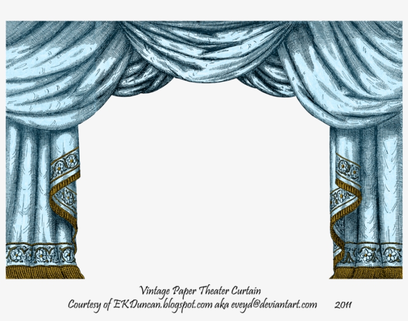 Aqua Paper Theater Curtain By Eveyd - Curtains Theatre Free Png, transparent png