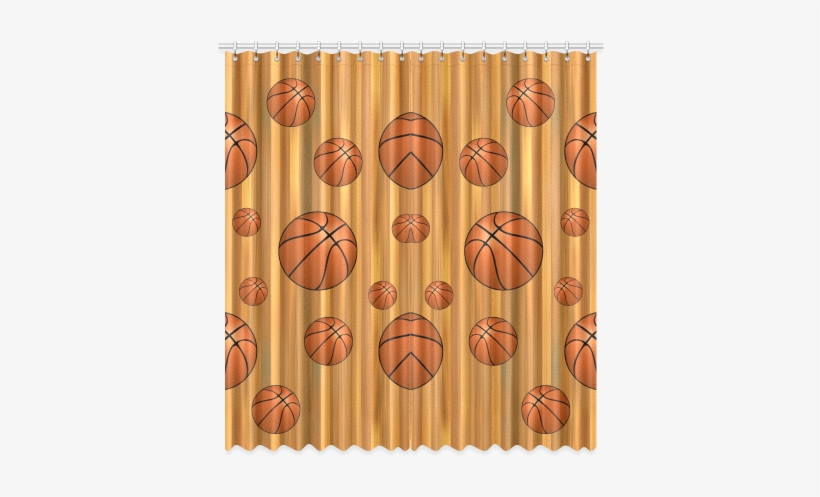 Basketballs With Wood Background Window Curtain - Cross Over Basketball, transparent png