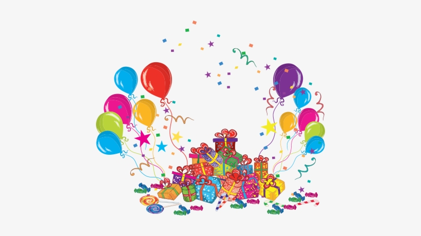 Pictures Of Balloons And Cakes Flags Vector Background - Birthday Cake Balloon Png, transparent png
