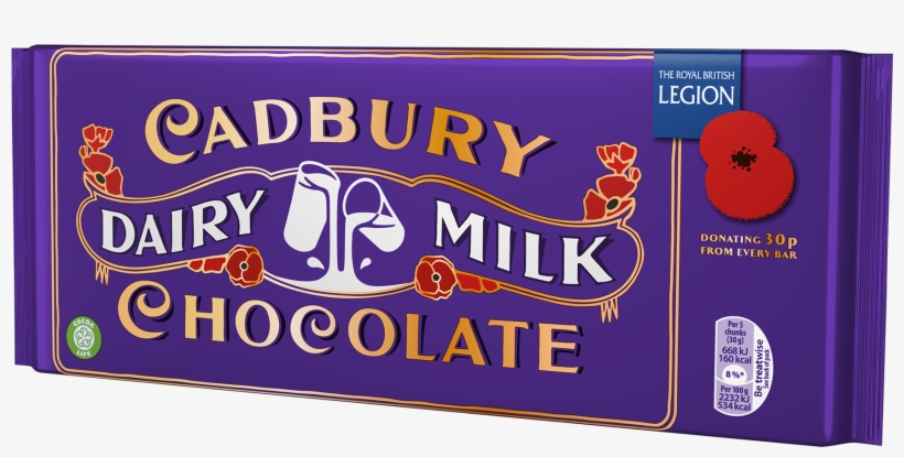 Cadbury Dairy Milk Remembrance Bar, transparent png